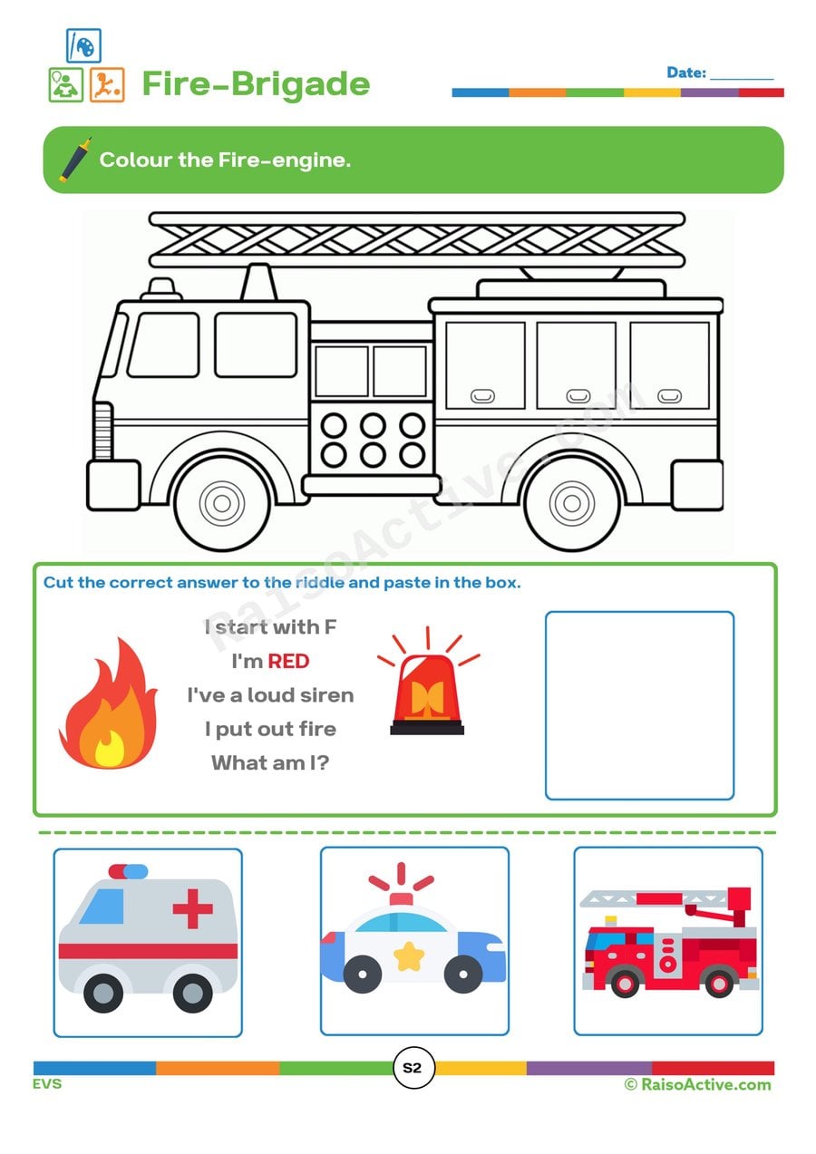 Fire Engine Fun: Color and Solve the Riddle!