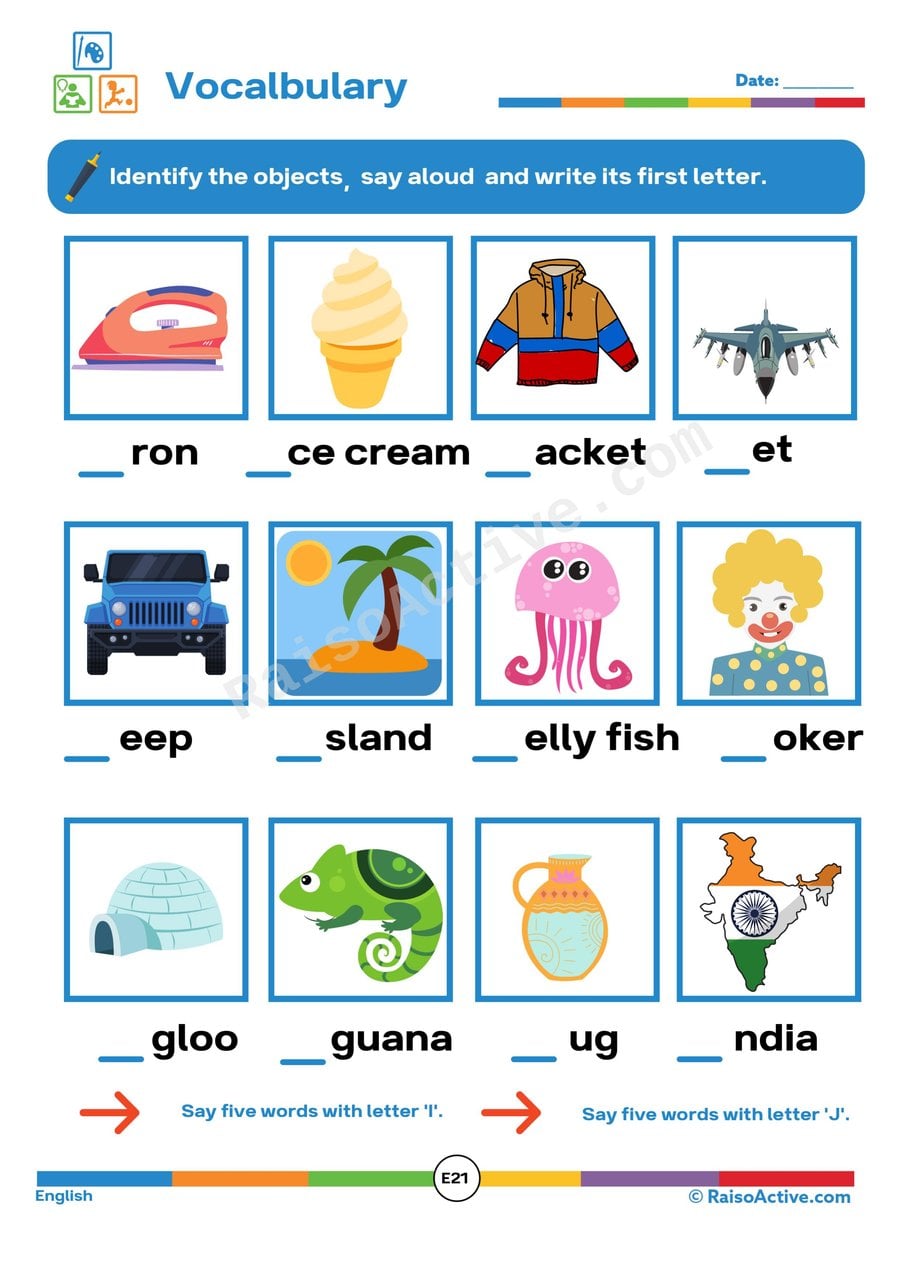 First Letter Fun: Identify and Write! (Ages 3-5)