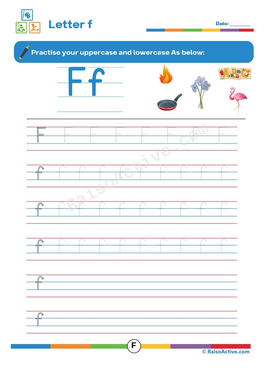 Fun Letter F Tracing Worksheet for Preschoolers