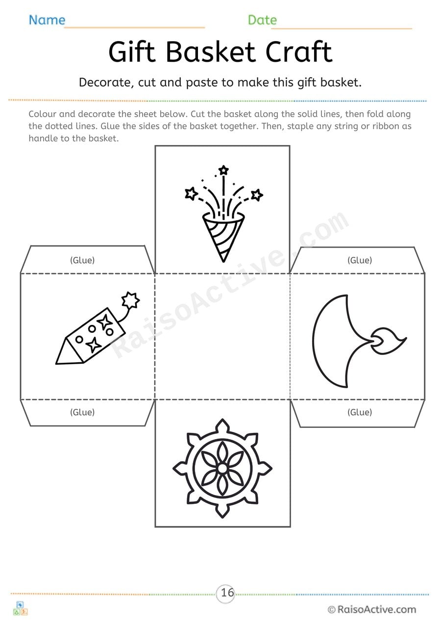 Gift Basket Craft Worksheet for Kids