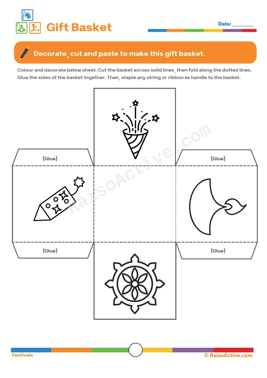 Gift Basket Craft Worksheet for Kids