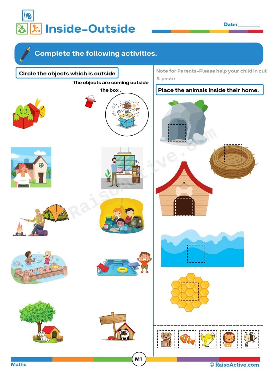 Inside and Outside Worksheet for Kids