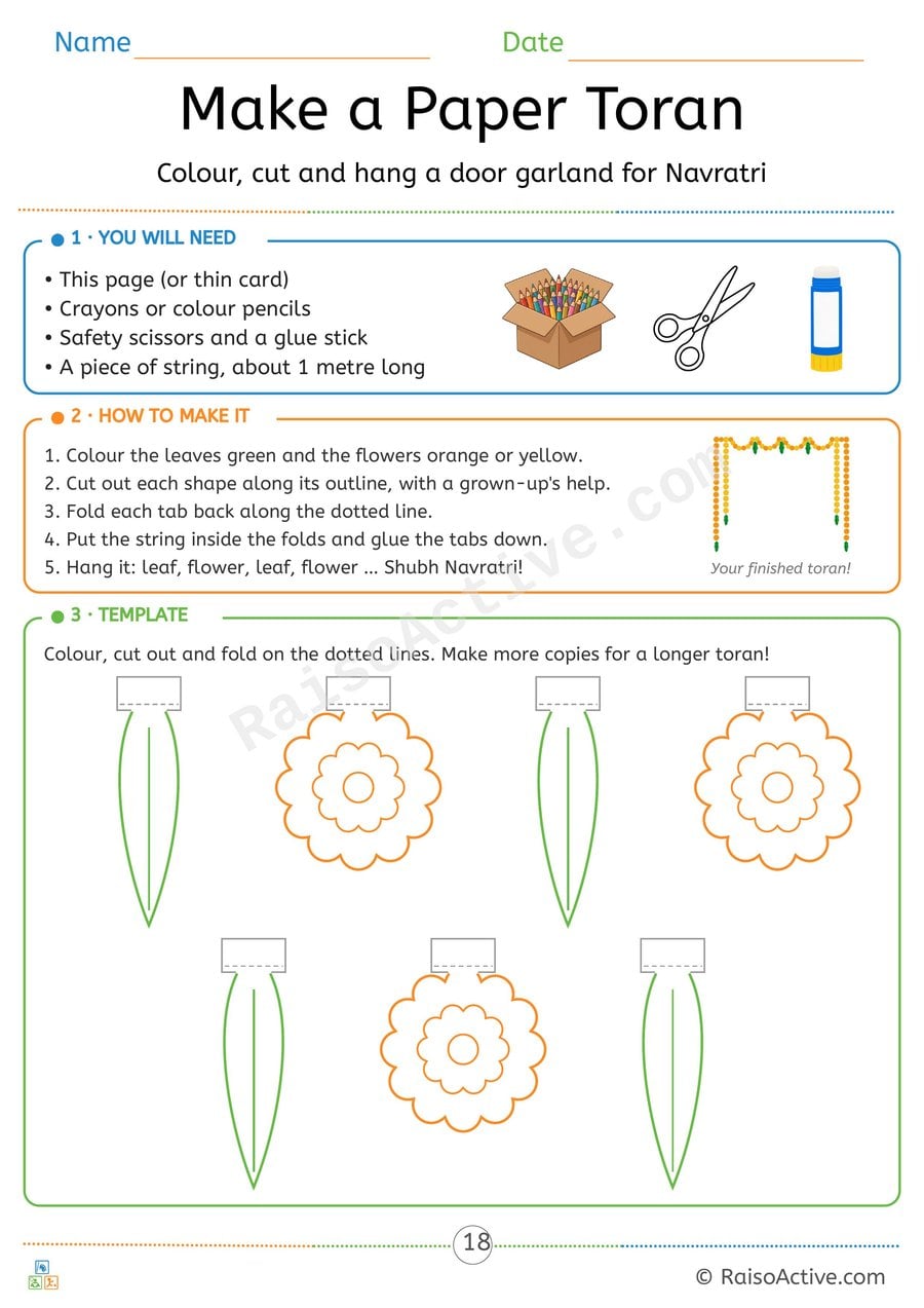 Make a Paper Toran: Navratri Craft Template