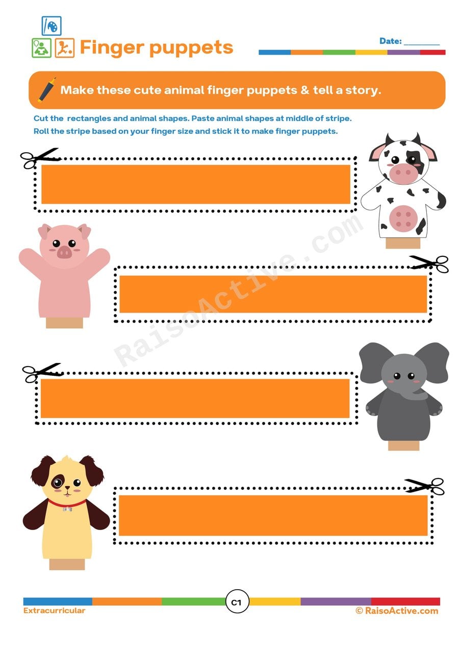 Make Finger Puppets! Fun Animal Craft Worksheet