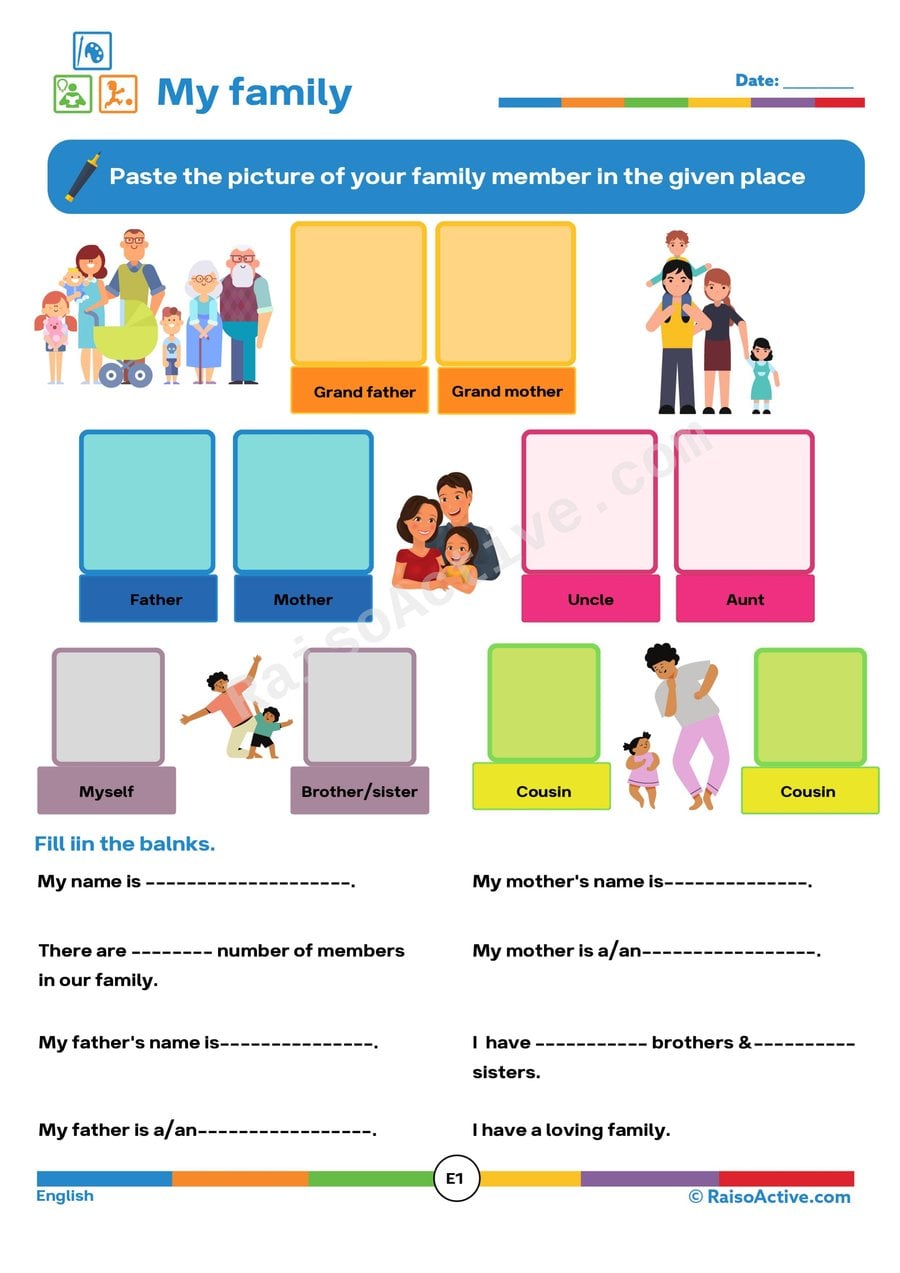 My Family Worksheet: Learn About Family Members!