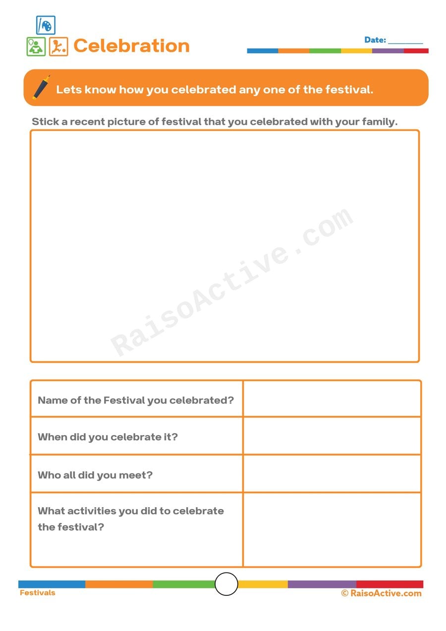My Festival Celebration Worksheet for Kids