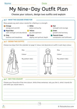 My Nine-Day Outfit Plan: Navratri Colours Design and Writing