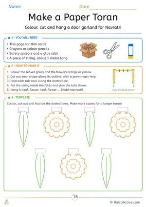 Make a Paper Toran: Navratri Craft Template