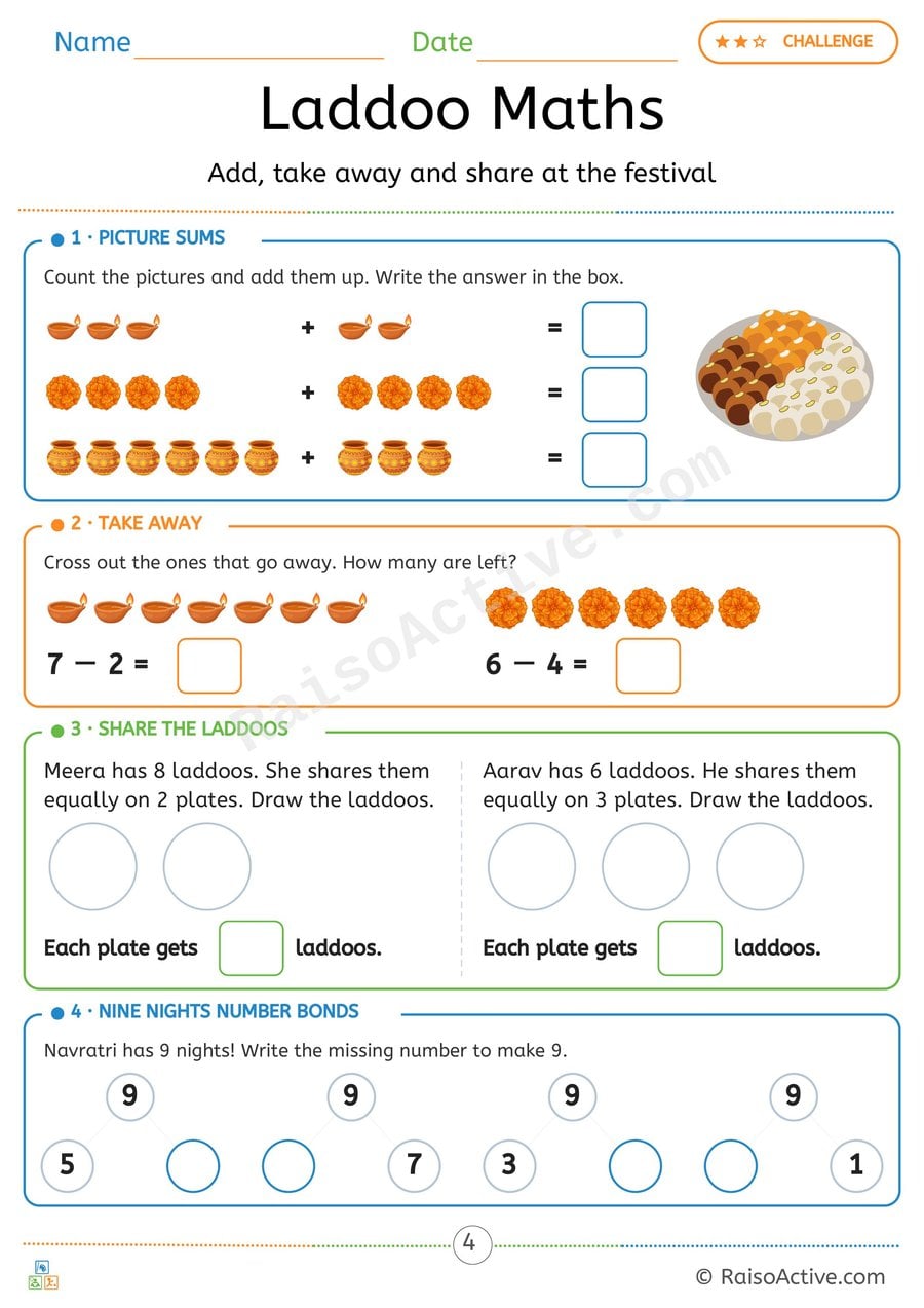 Navratri Laddoo Maths: Add, Take Away and Share
