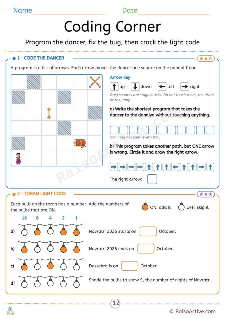 Navratri Coding Corner: Program the Dancer and Toran Light Code