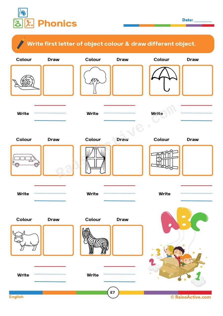 Phonics Fun: Color, Draw, and Write! (Ages 3-5)