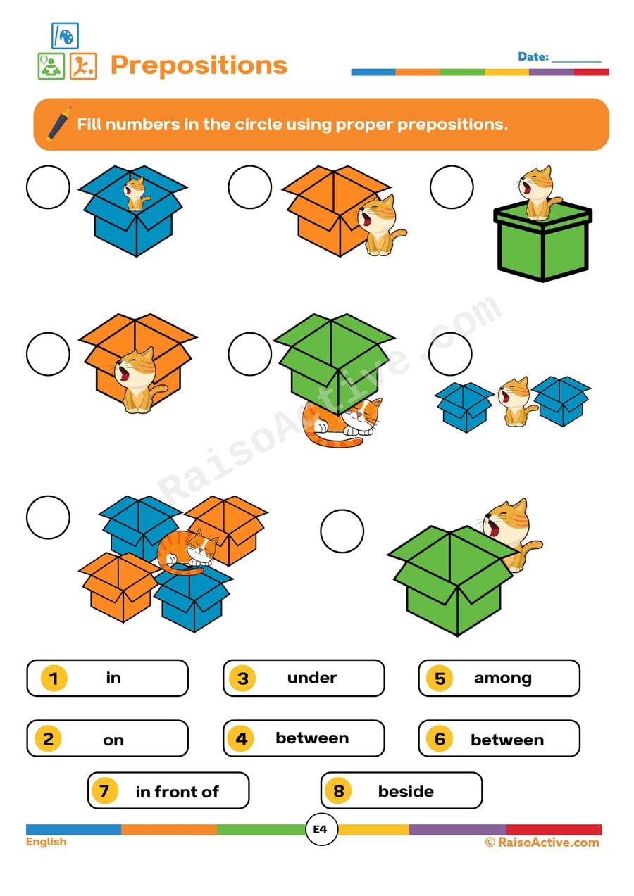 Prepositions Worksheet: Where Are the Cats?