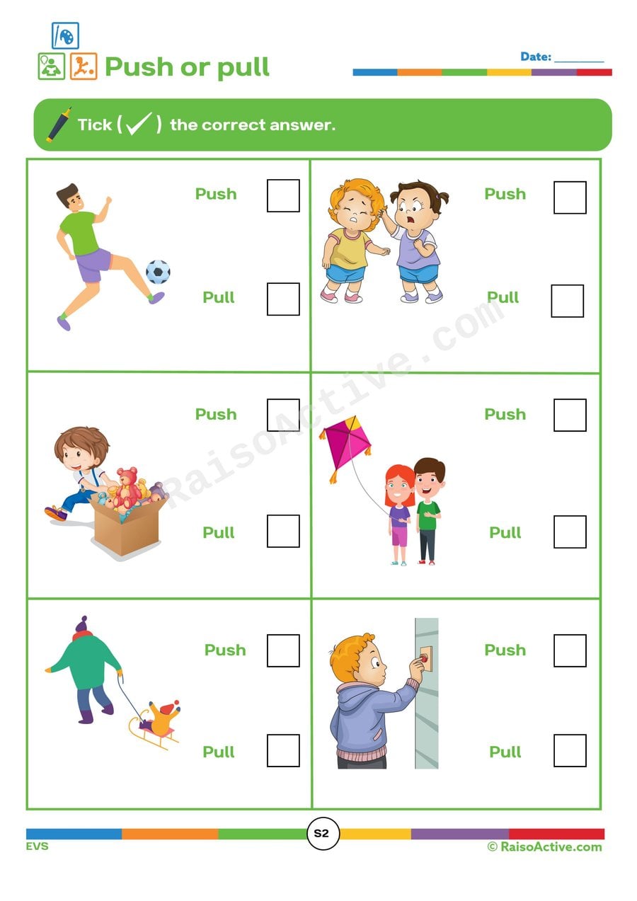Push or Pull Worksheet: Identify Actions!
