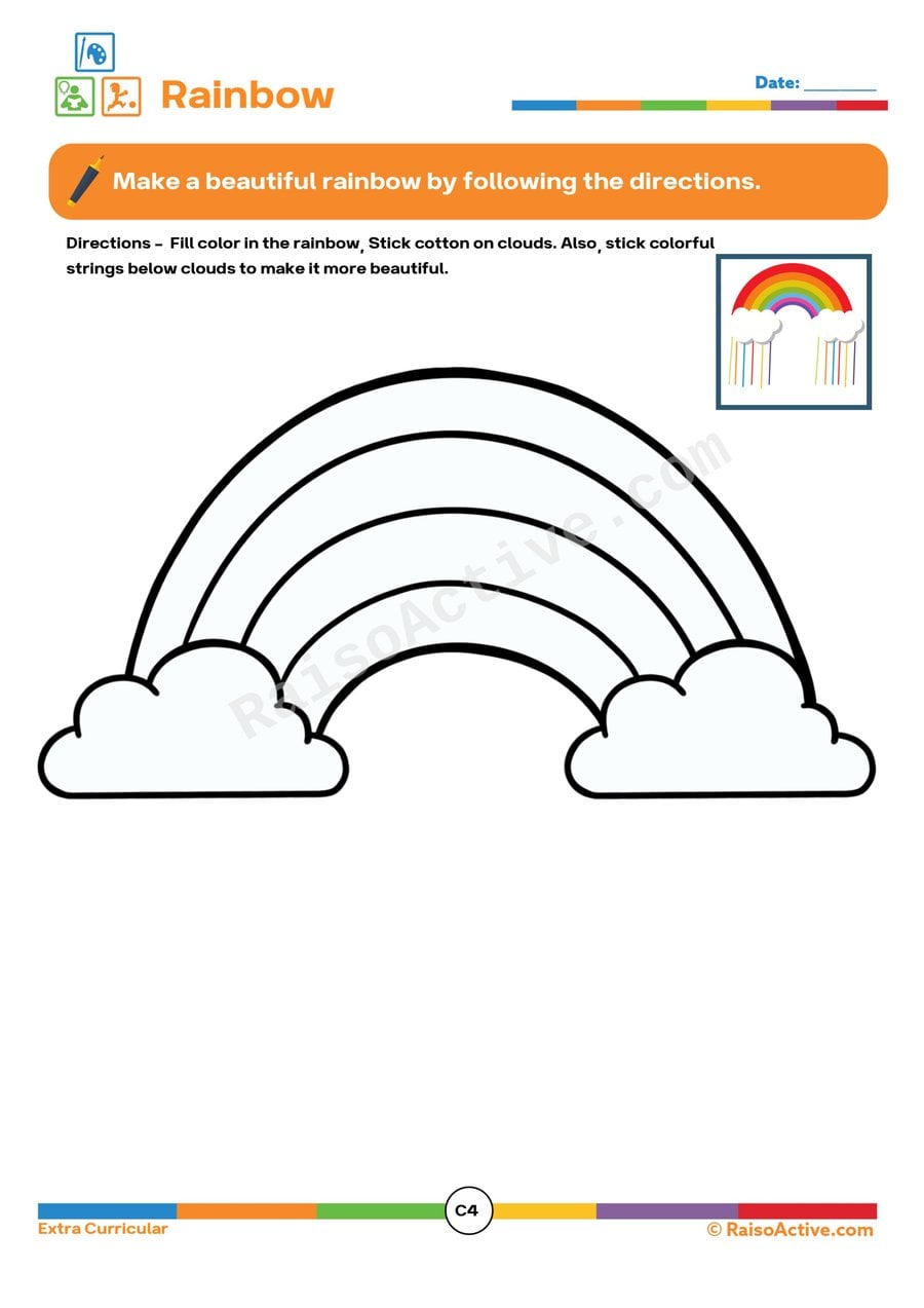 Rainbow Coloring Worksheet for Preschoolers