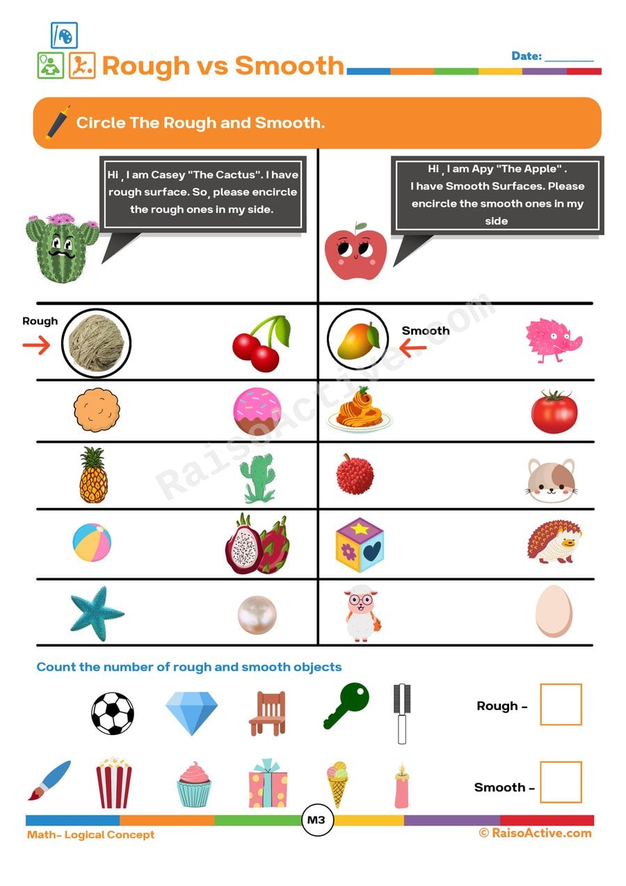 Rough vs. Smooth Worksheet: Circle and Count!
