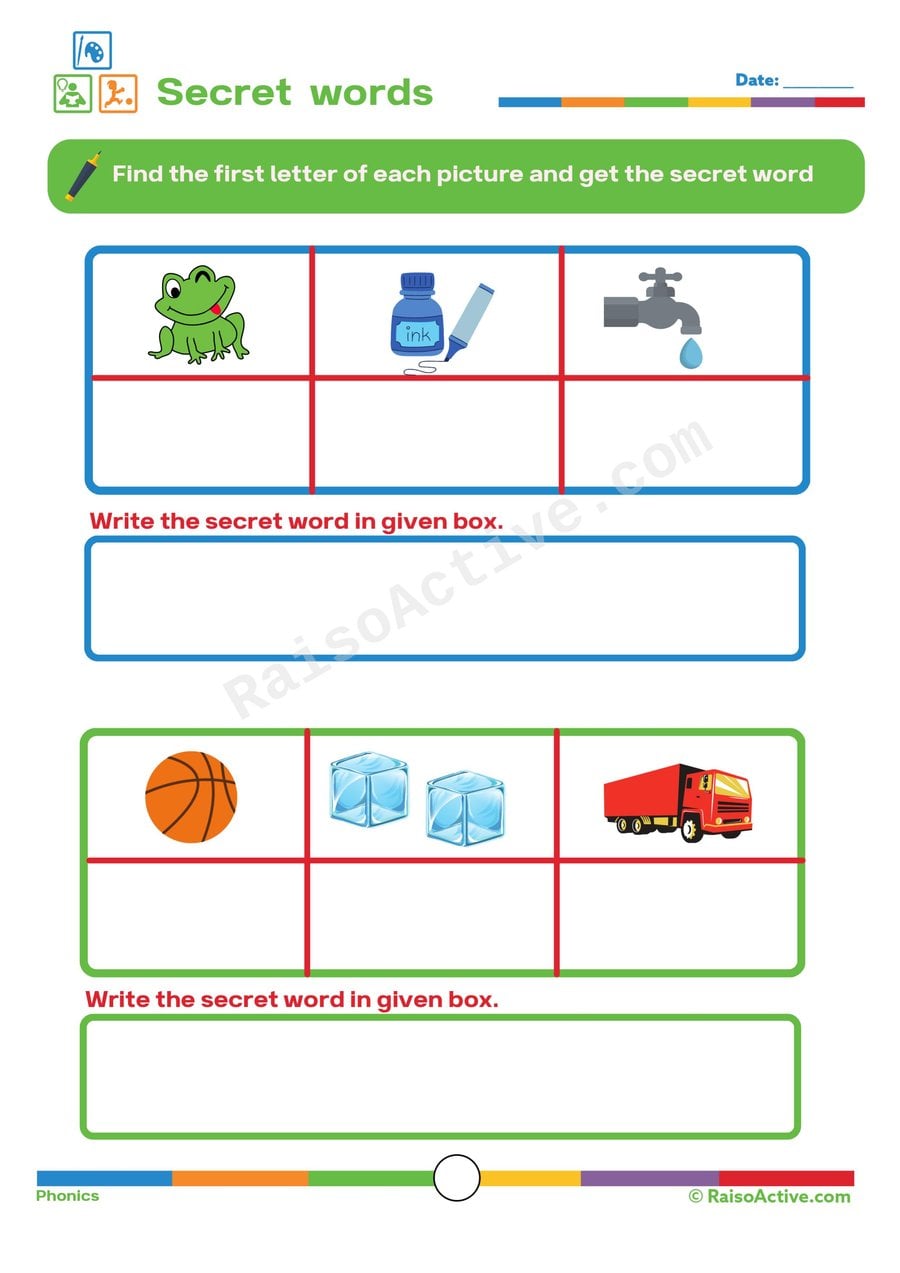 Secret Words Worksheet: Beginning Sounds Fun!