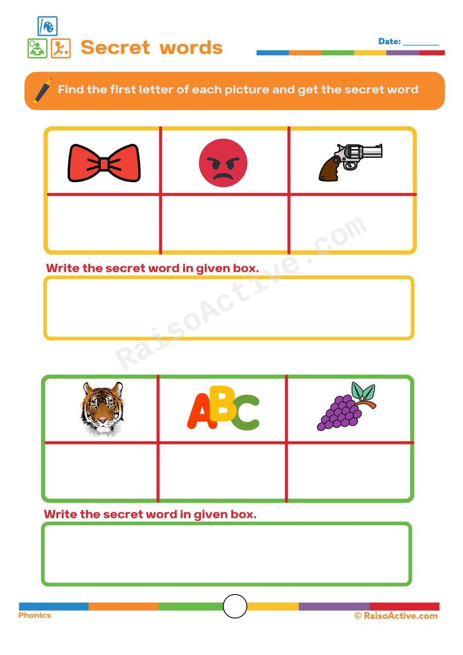 Secret Words Worksheet: Beginning Sounds Fun!