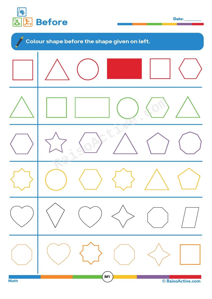 Shape Coloring Worksheet: Before the Shape!