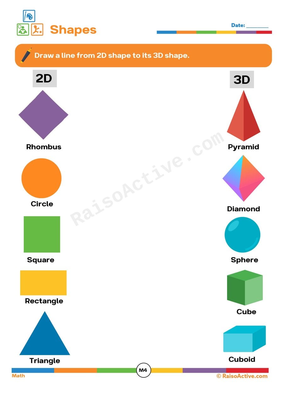 Shape Match: 2D to 3D Shapes Worksheet