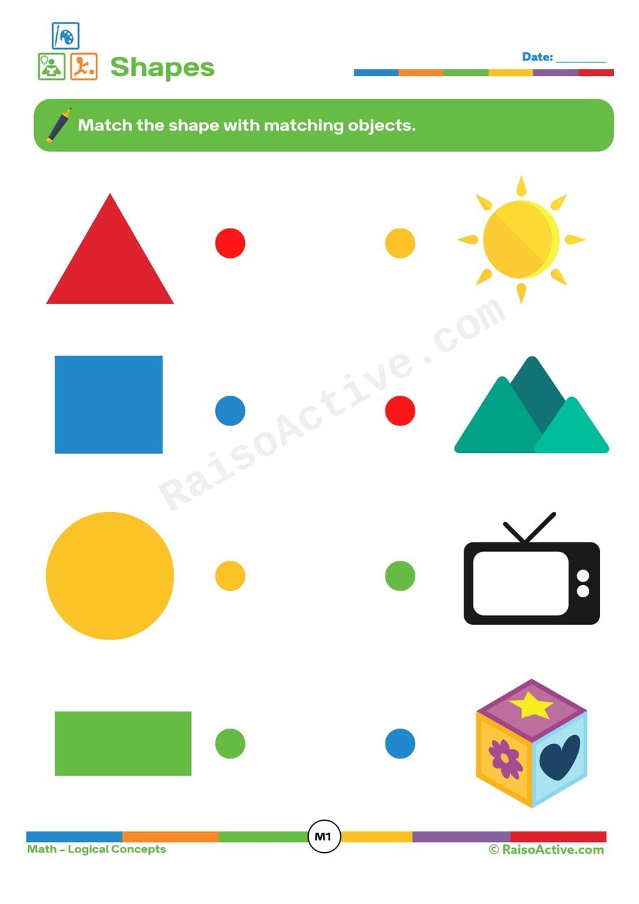 Shape Matching Worksheet for Preschoolers
