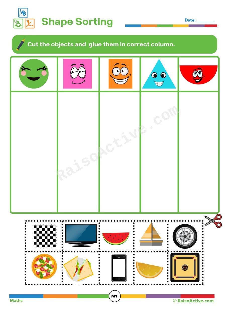 Shape Sorting Worksheet: Cut and Paste Fun!