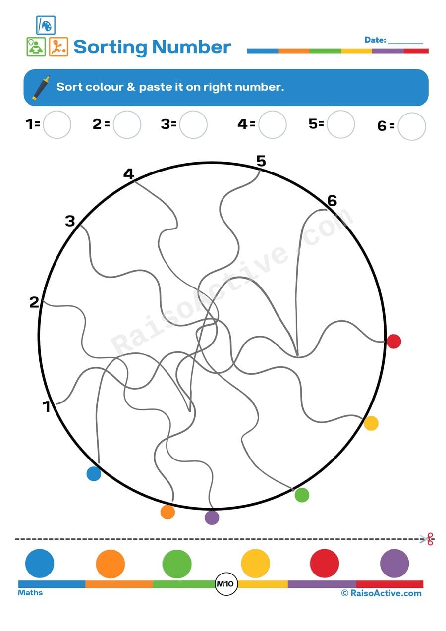 Sorting Numbers Worksheet: Color and Paste!