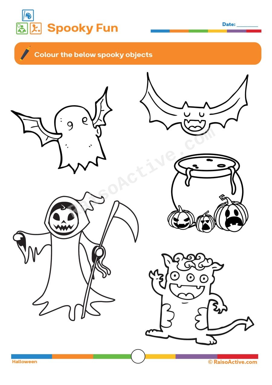Spooky Fun Coloring Worksheet for Preschoolers