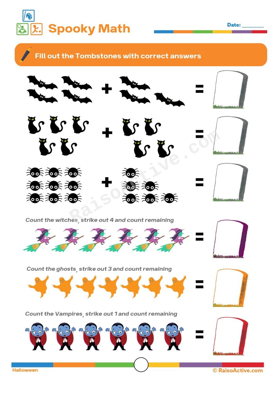 Spooky Math Worksheet: Halloween Counting Fun!