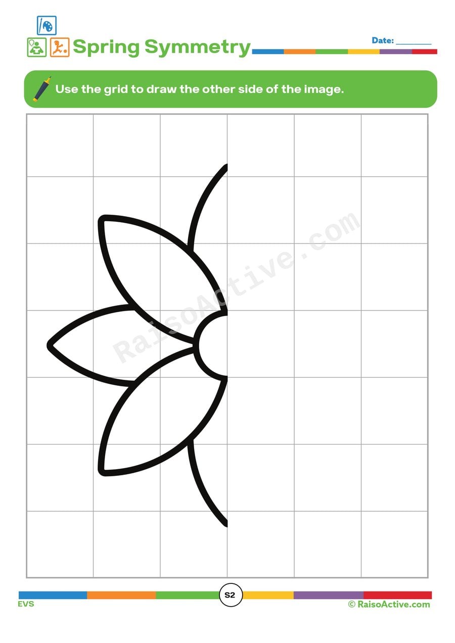 Spring Symmetry Worksheet: Draw the Other Half!