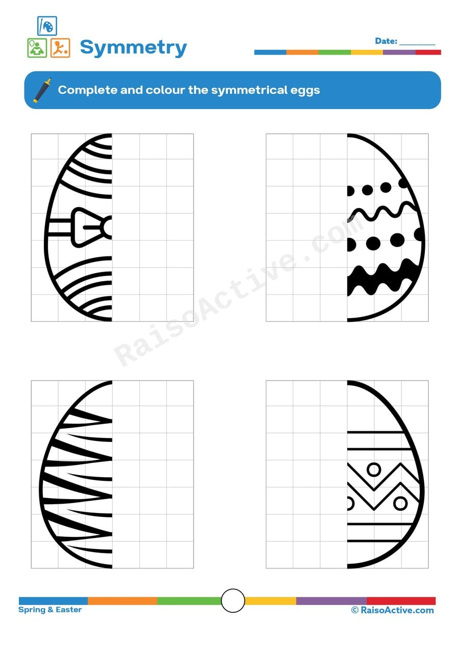 Symmetry Eggs Worksheet for Preschoolers