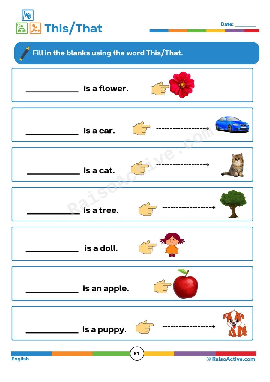 This or That? Worksheet for Early Learners