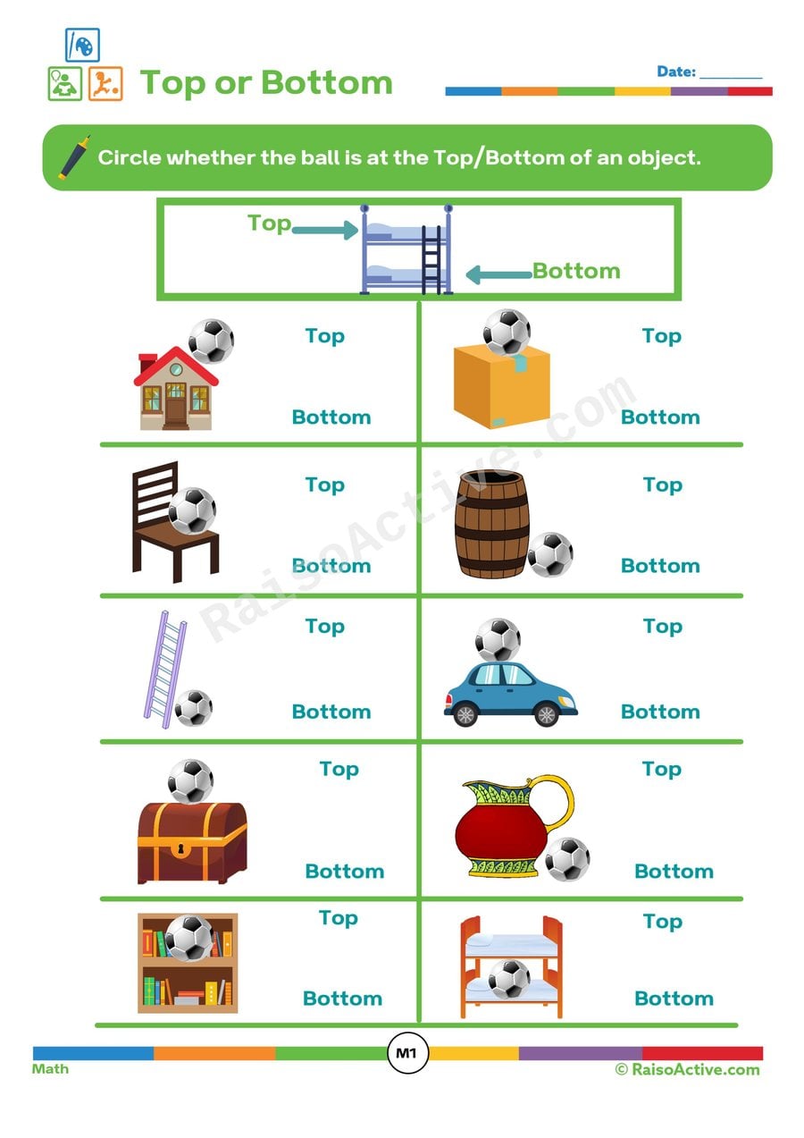 Top or Bottom? Fun Worksheet for Kids!