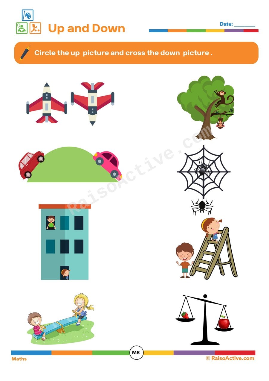 Up and Down Worksheet: Circle the Up Picture!