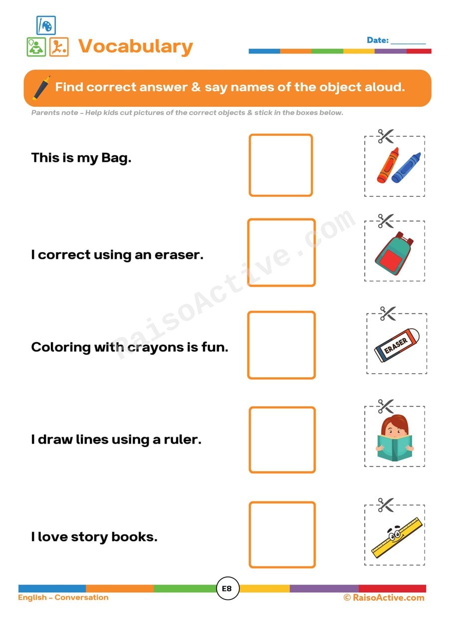 Vocabulary Fun: Match the Pictures! (Ages 3-5)
