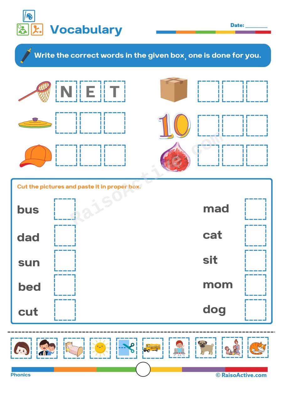 Vocabulary Worksheet: Matching Words to Pictures