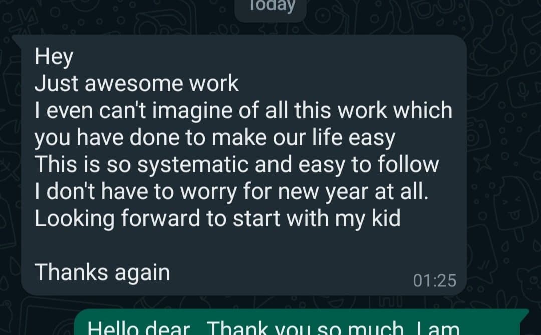 Parent feedback - systematic and easy to follow