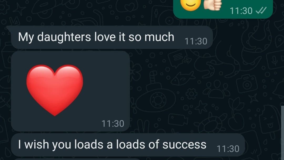 Parent feedback - daughters love it so much