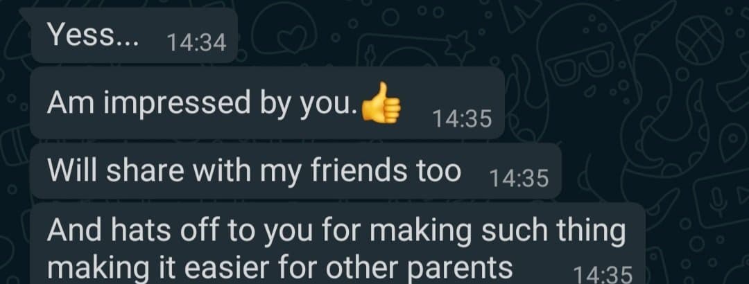 Parent feedback - hats off for making it easy for parents