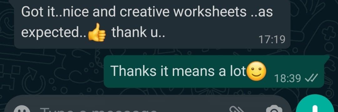 Parent feedback - nice and creative worksheets