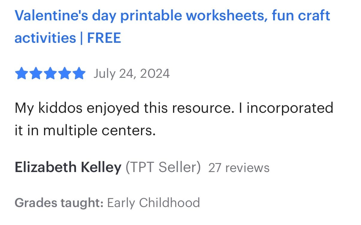 TPT review - kiddos enjoyed this resource