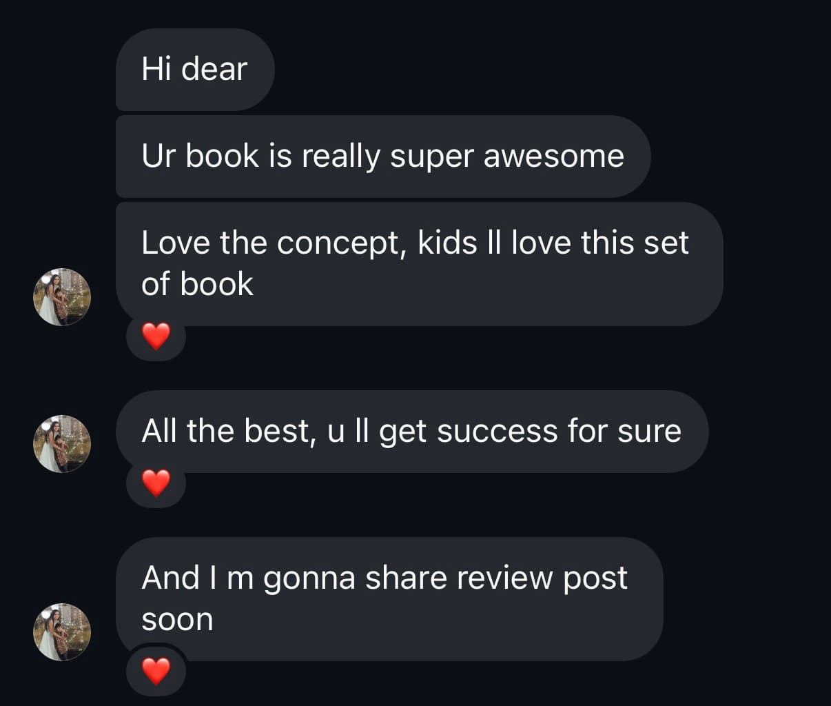 Instagram DM - book is super awesome, love the concept