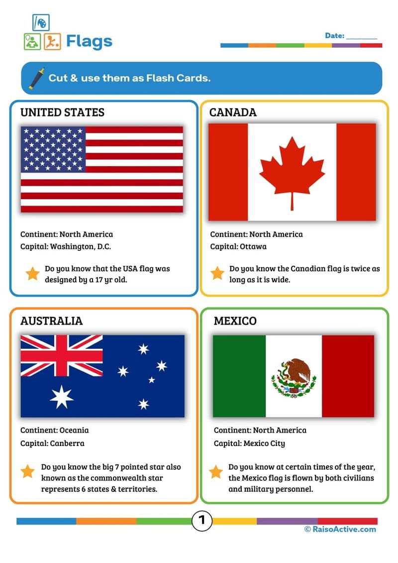 Flags of the World Activity Book & Flashcards for Kids (Ages 5-9) - Page 2