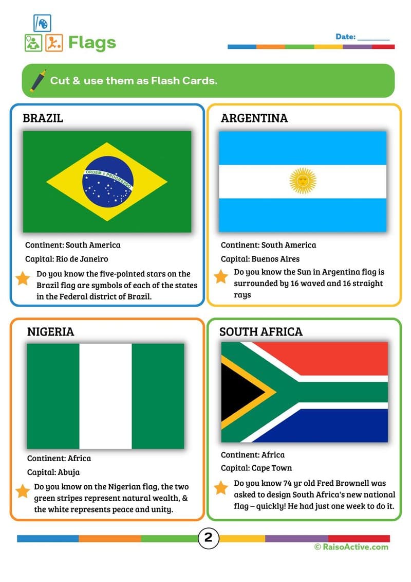 Flags of the World Activity Book & Flashcards for Kids (Ages 5-9) - Page 3