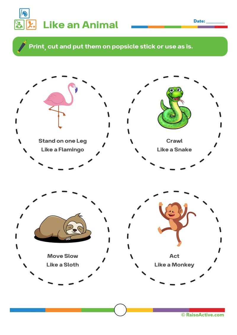 Gross Motor Movement & Imaginative Play Flashcards for Toddlers & Preschoolers - Page 5