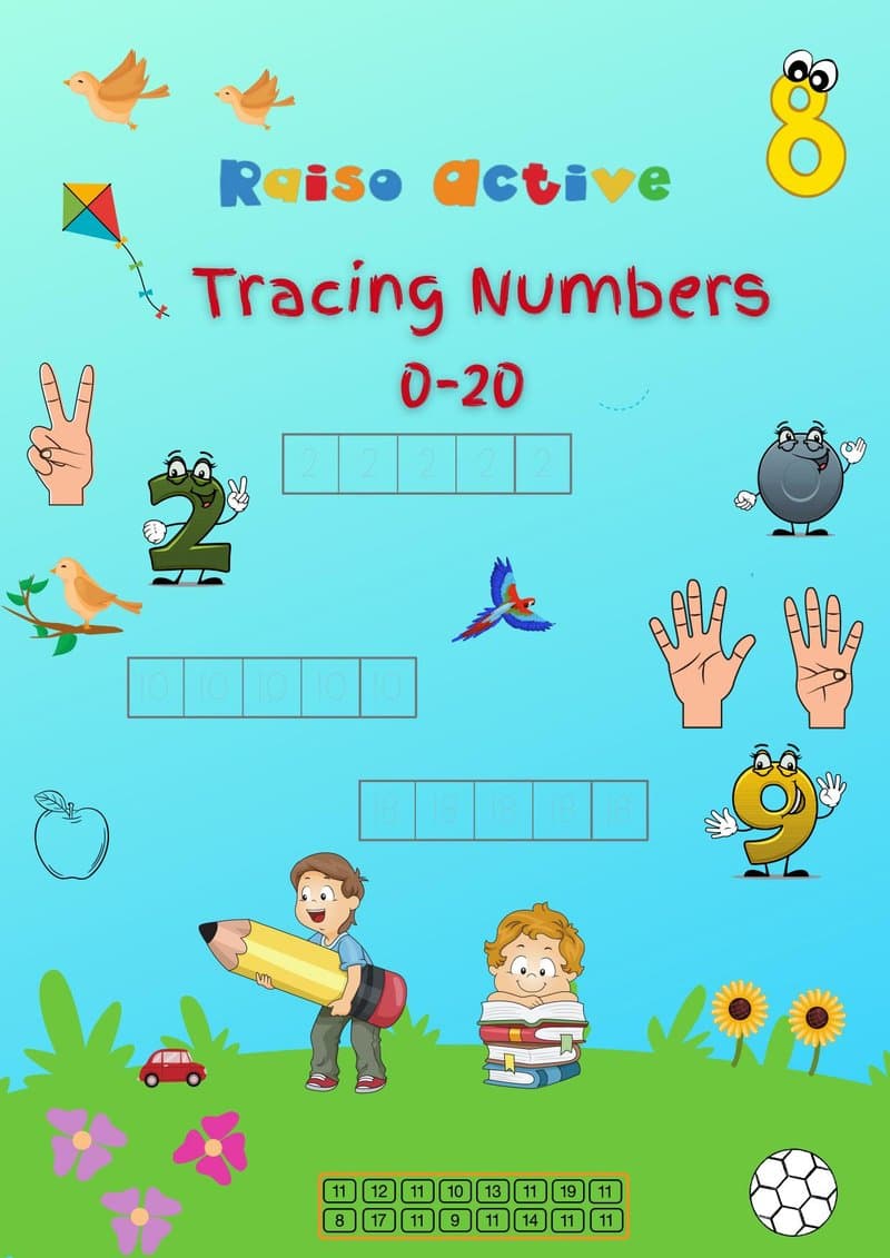 Number Tracing & Counting Activity Book 0-20 for Preschool & Kindergarten - Page 1