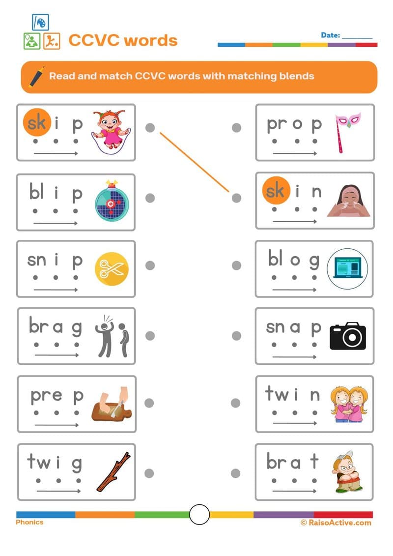 Phonics Level 2 Worksheets: CVC, CCVC, CVCC Word Families & Blends for Early Readers (Ages 4-7) - Page 14