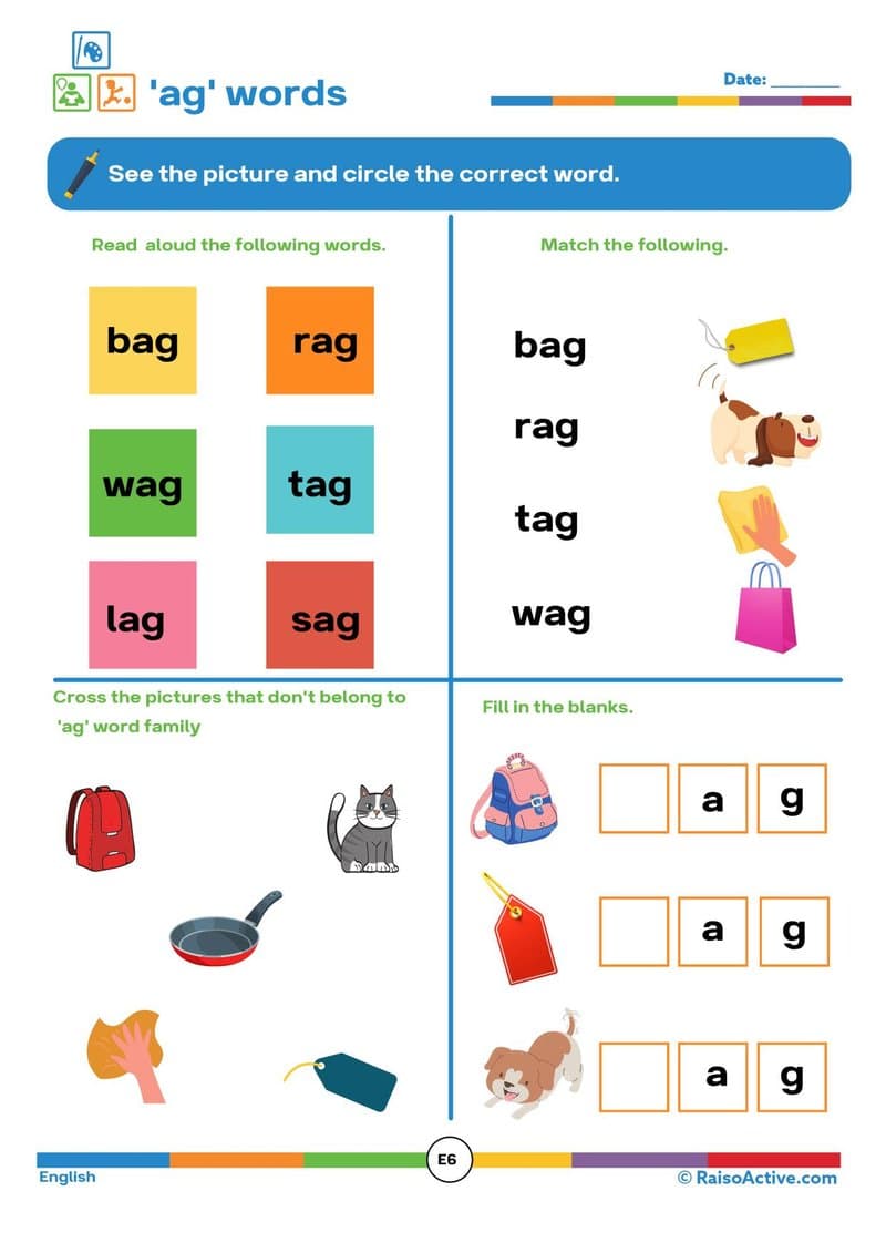 Preschool & Kindergarten Learning Worksheets for 4-5 Year Olds: Math, English, EVS Activities - Page 9