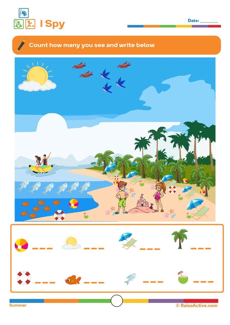 Summer Activity Pack: Math, Literacy, Puzzles & More for Preschool & Kindergarten - Page 2
