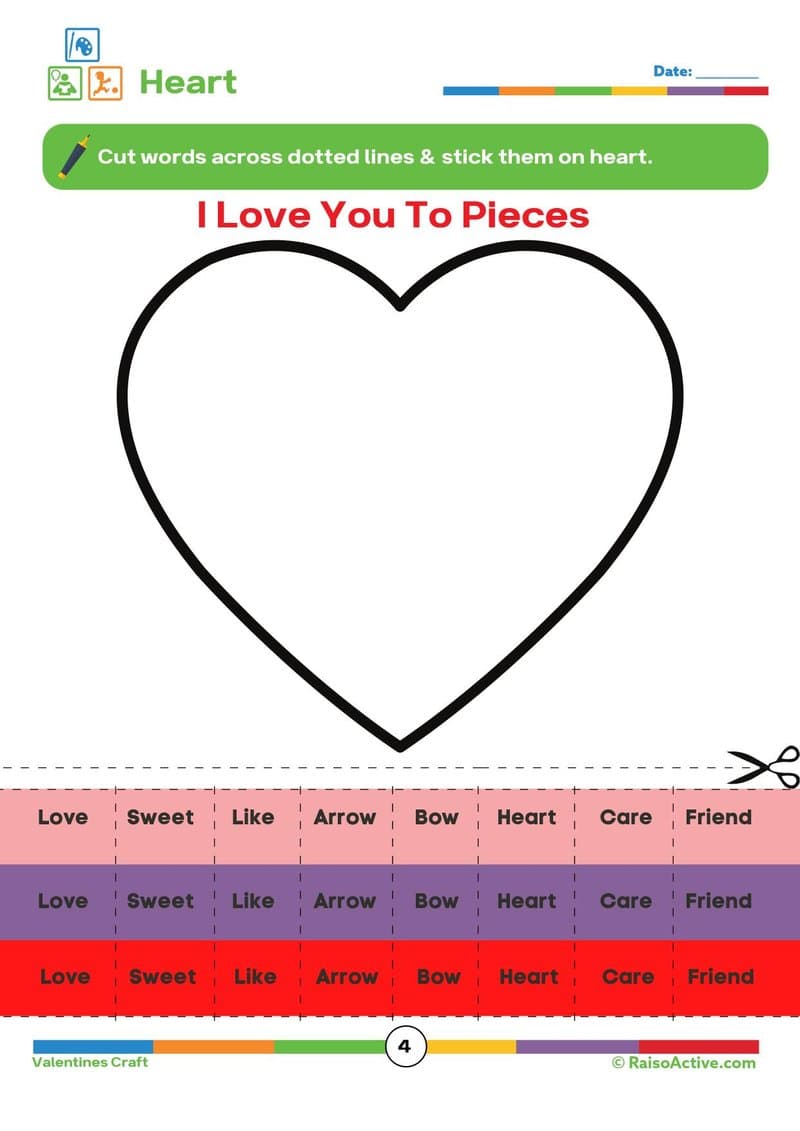 Valentine's Day Printable Worksheets & Crafts for Preschool & Kindergarten - Page 5